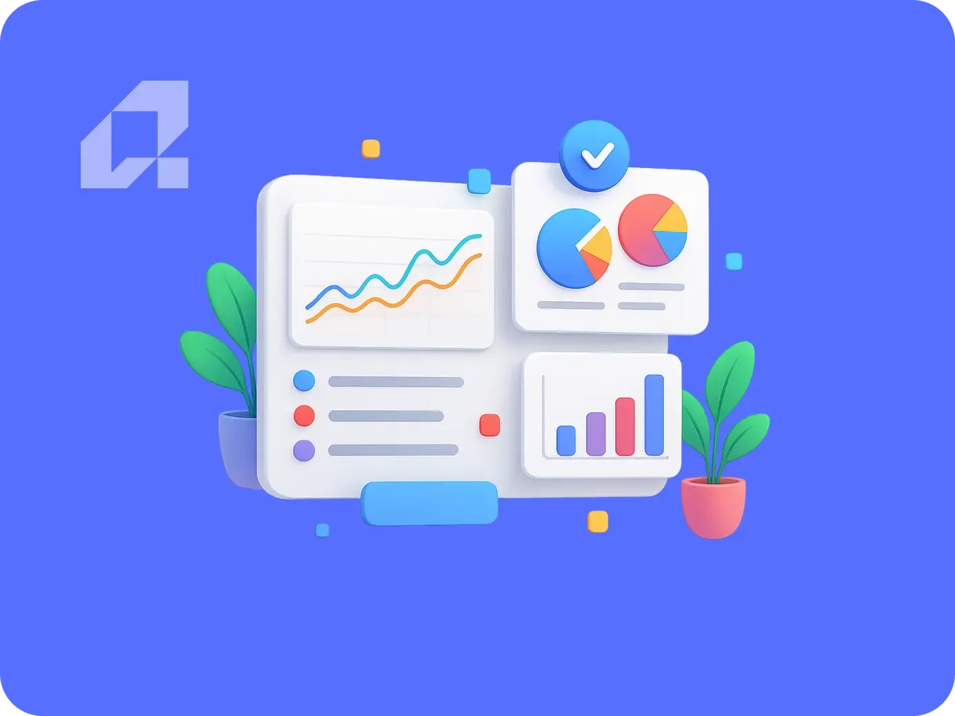 Colorful graphs and charts illustrating AI quality monitoring metrics and alerts for effective rollback procedures.