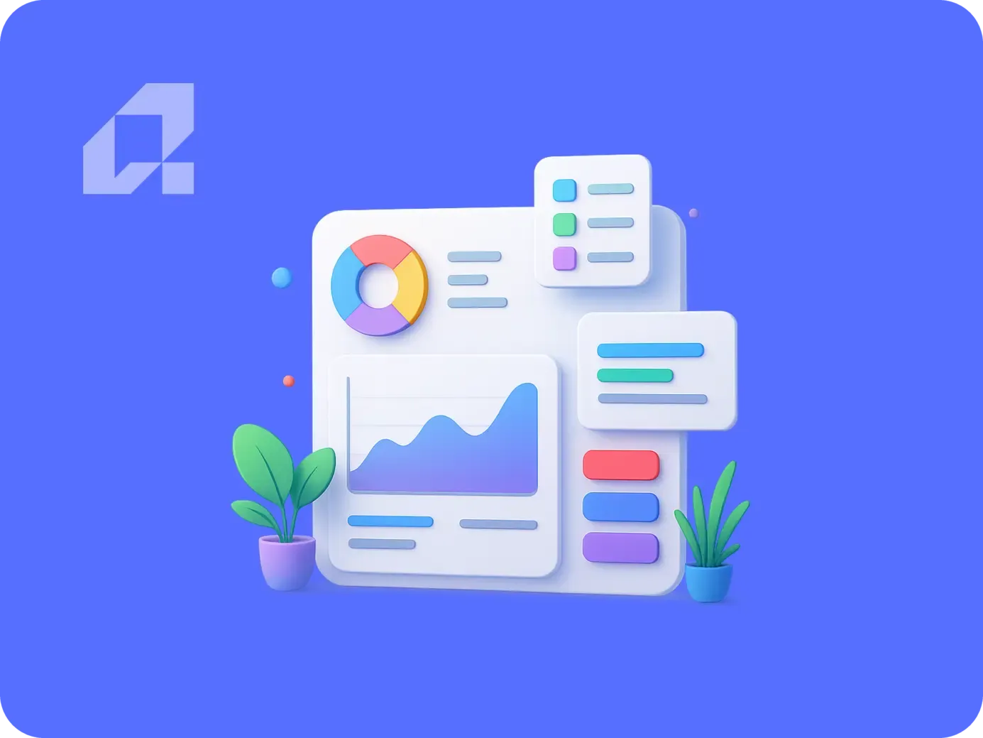 Colorful data visualization and analytics tools representing logistics technology for enhanced visibility and cost reduction.