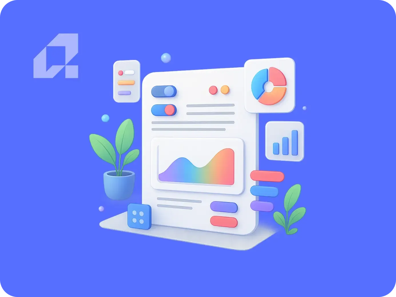 Colorful infographic showcasing top 5 essential AI applications for businesses.
