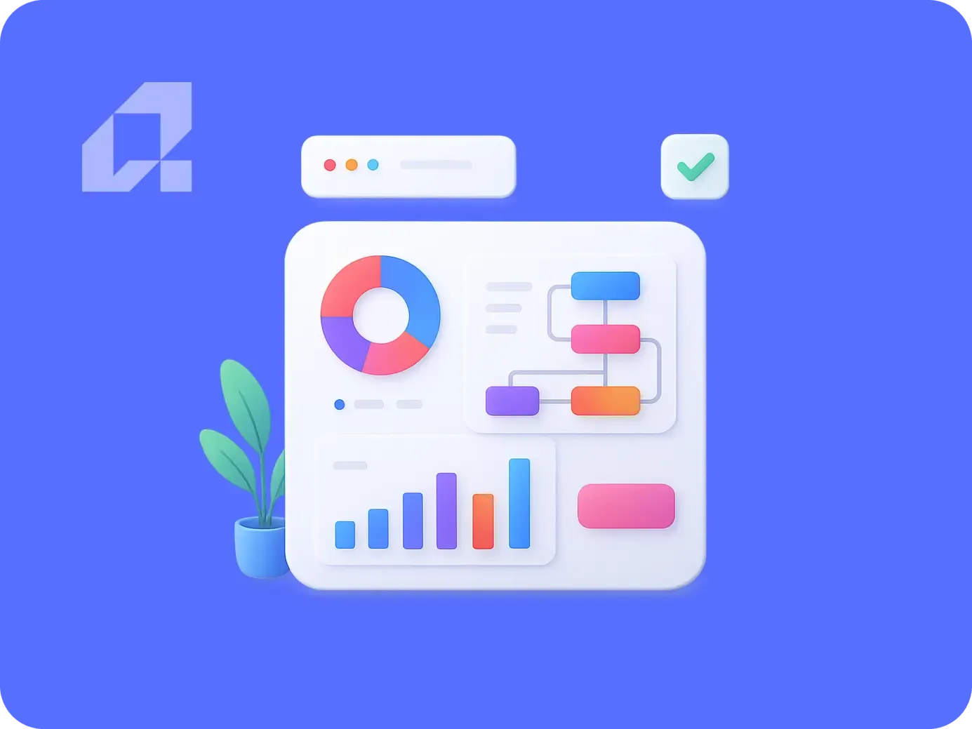 Illustration of data analytics and workflow automation for AI chatbots in customer service.