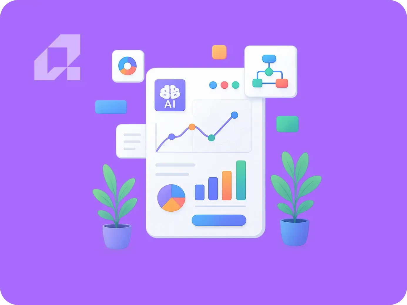 Grafika ilustrująca wybór dostawcy automatyzacji procesów i technologii AI.