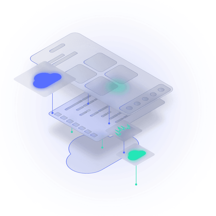Grafika ilustrująca infrastrukturę chmurową AWS wspierającą AI, IoT i bezpieczne przechowywanie danych.