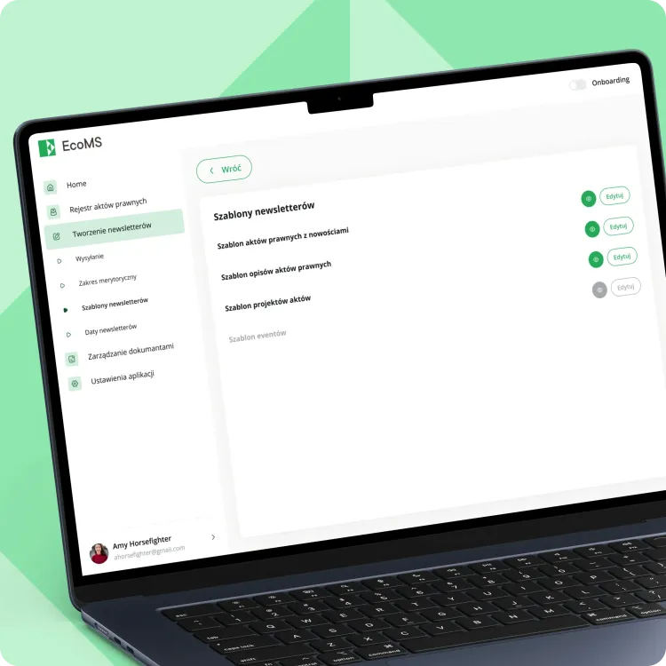 Mockup aplikacji EcoMS