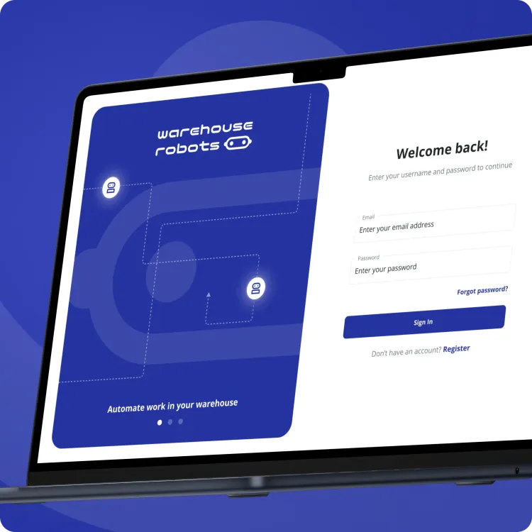 Mockup Showing the Login Screen for the Administrator Application