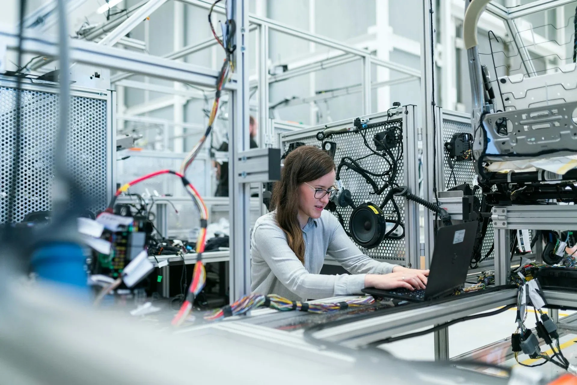 Woman working with a computer