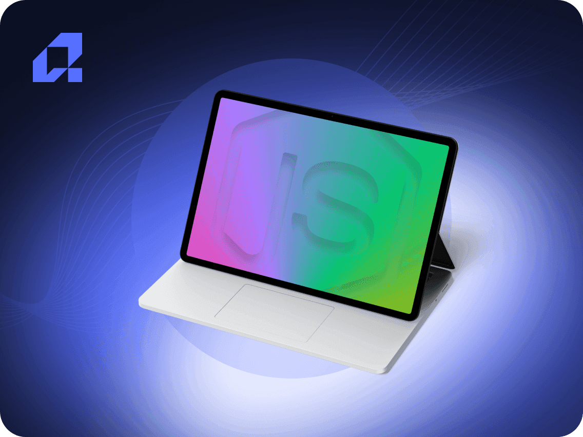 Laptop z logiem Node.js