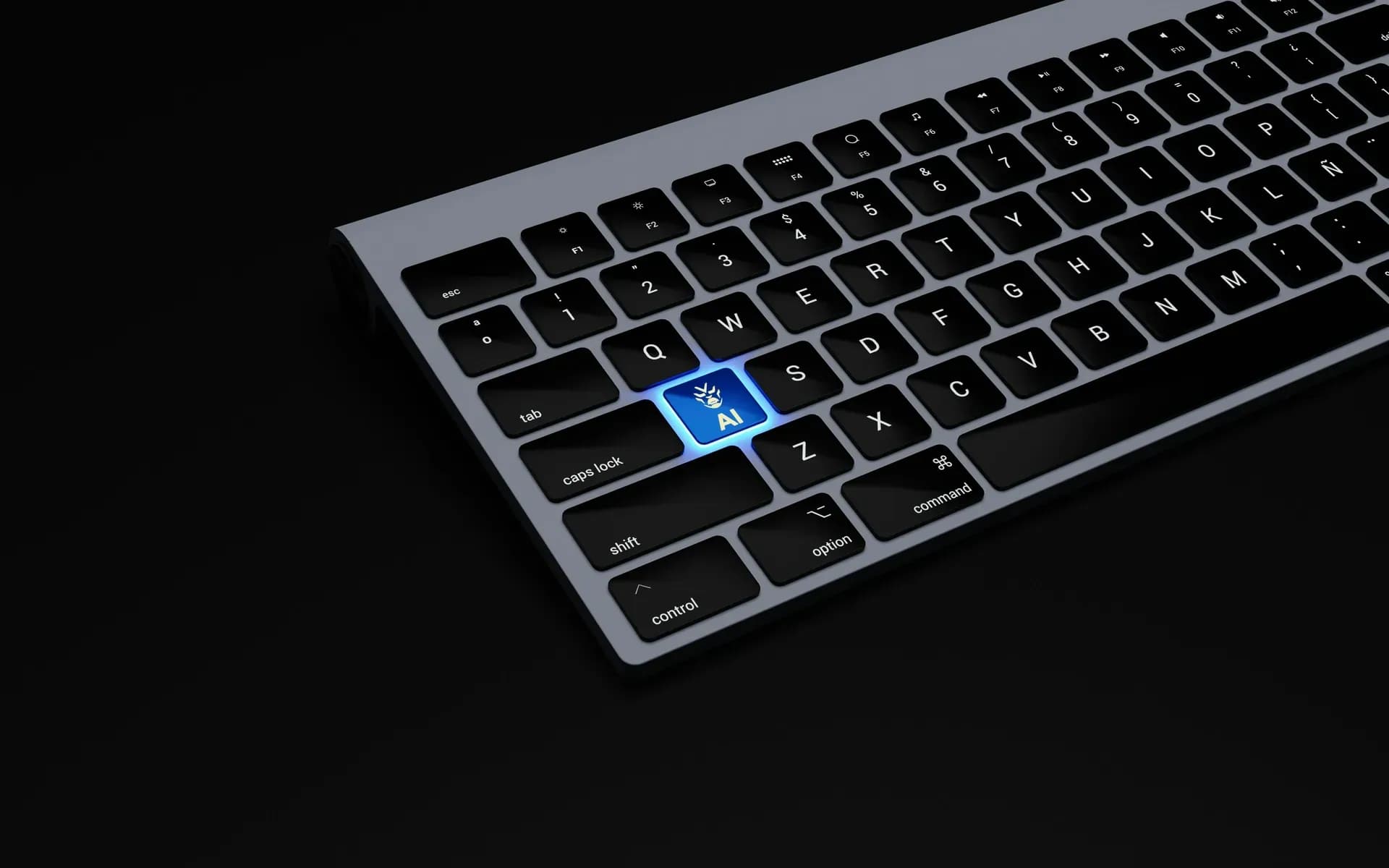 Keyboard with lit up A 