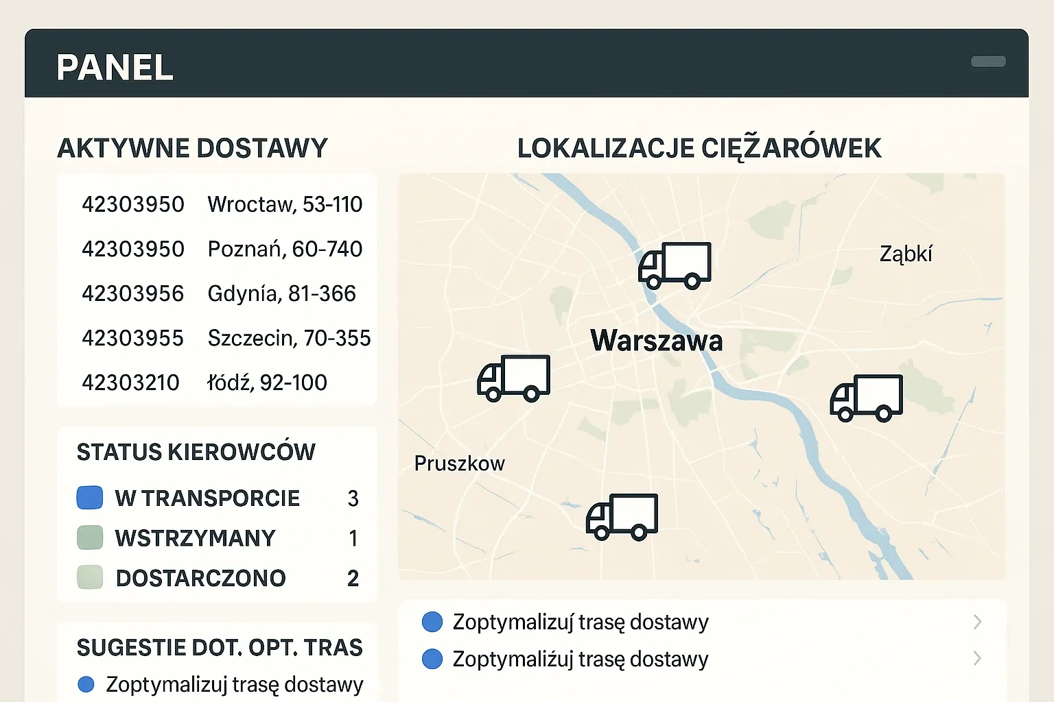 Panel dostaw