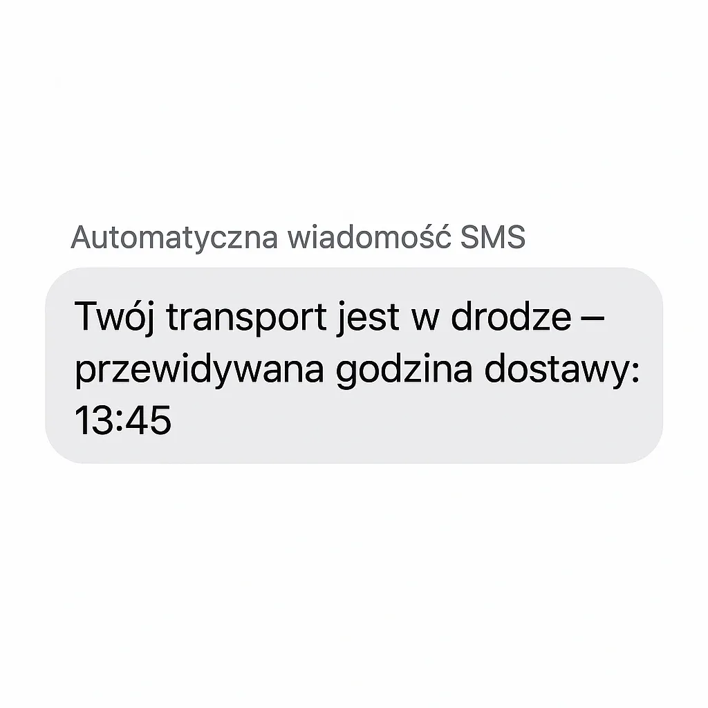 Przykład automatycznej wiadomości sms