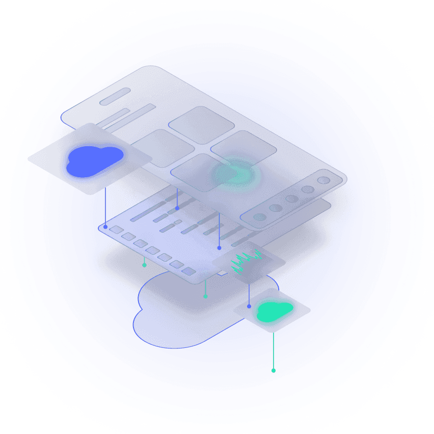 Grafika ilustrująca infrastrukturę chmurową AWS wspierającą AI, IoT i bezpieczne przechowywanie danych.