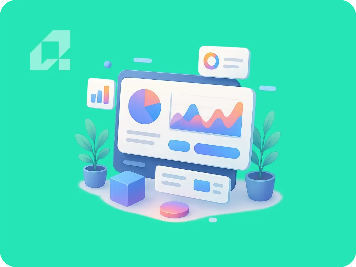 Building Digital Culture for Tech Transformation Success Colorful digital dashboard with graphs and charts, symbolizing tech transformation in large organizations.