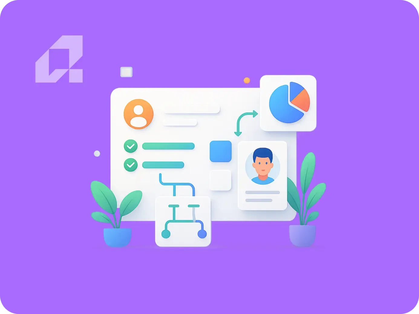 Automatyzacja onboardingu w firmach 100+: RACI i SLA Automatyzacja onboardingu w firmach 100+: RACI, SLA i integracja HRIS w nowoczesnym stylu wizualnym.