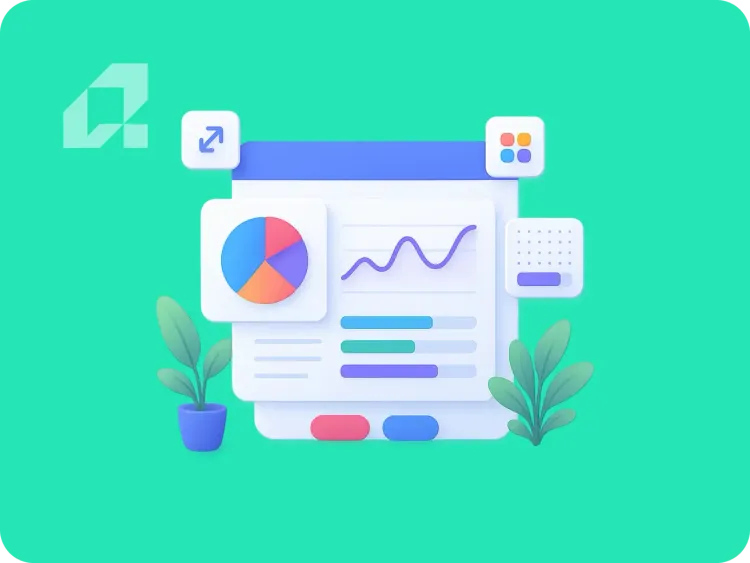Essential Workflow Automation Tools Every Business Needs Colorful graphic showing data graphs and tools for workflow automation in a modern office setting.