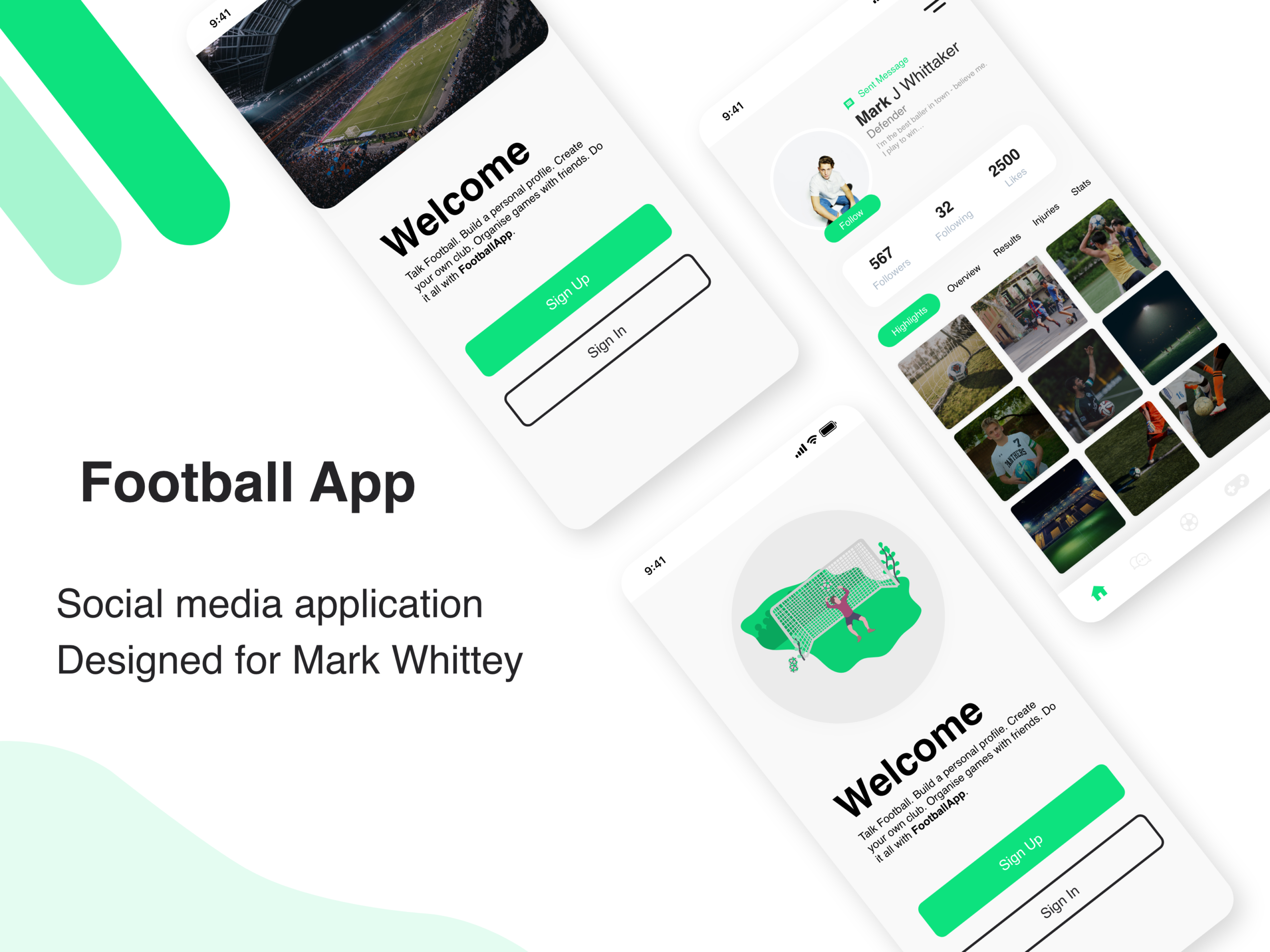 Football App Wireframe made by iMakeable